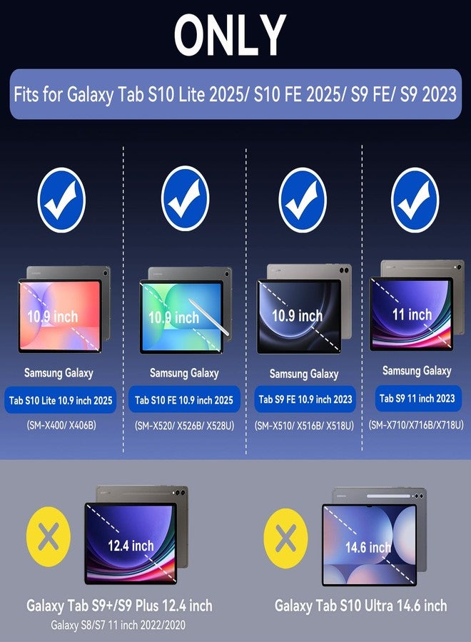 cantis جراب كانتيس لجهاز سامسونج جالاكسي تاب S10 لايت/ S10 FE/ S9 FE 5G مقاس 10.9 بوصة/جالاكسي تاب S9 مقاس 11 بوصة (إصدار 2023)، جراب متين مقاوم للصدمات يدعم قلم S Pen، أسود - Image 2